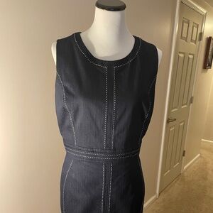 Navy Denim Sheath Dress